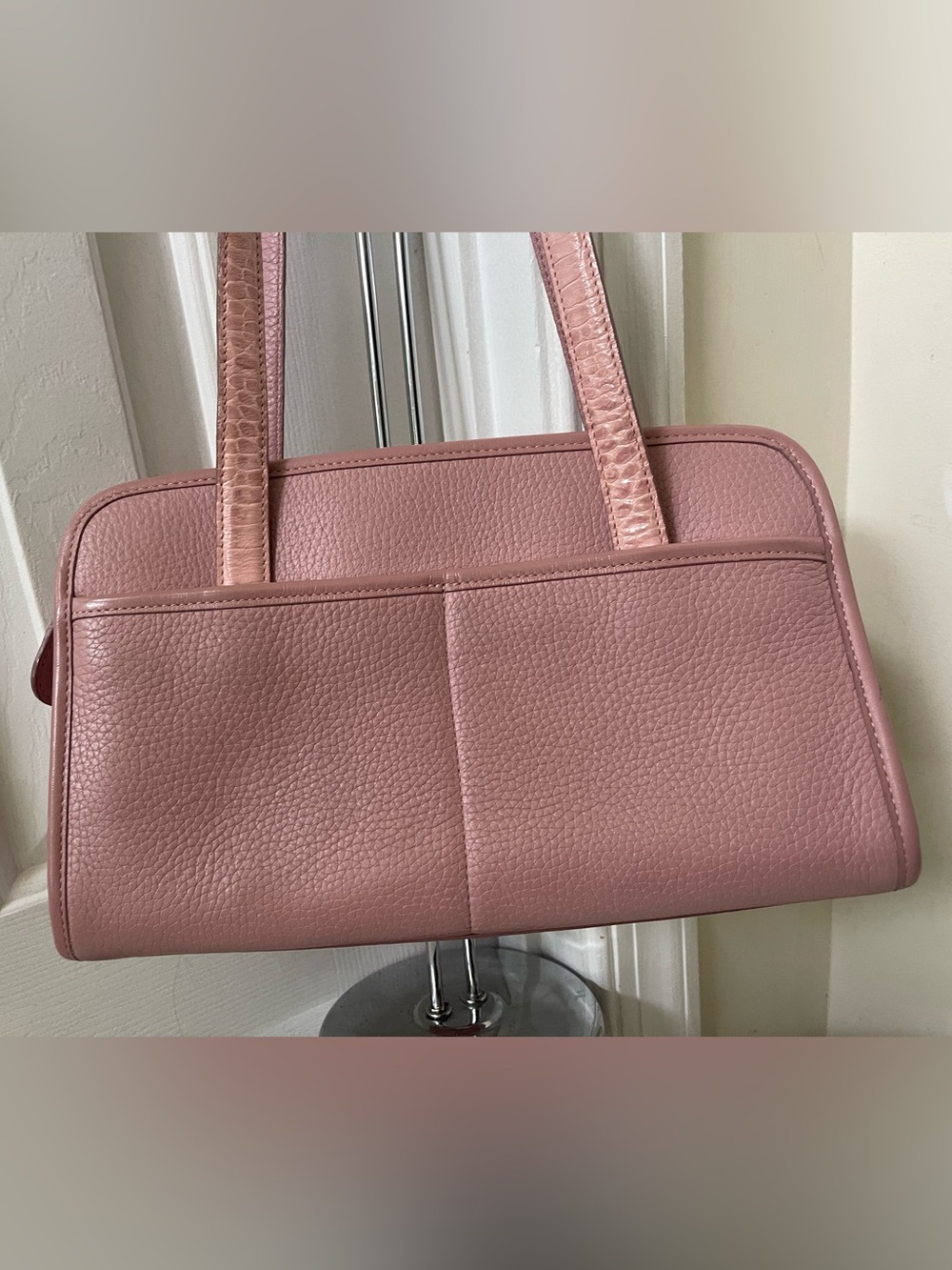 Brighton Pink Croc-Embossed Satchel with Heart Charms - Picture 11 of 11